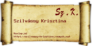 Szilvássy Krisztina névjegykártya