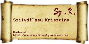 Szilvássy Krisztina névjegykártya