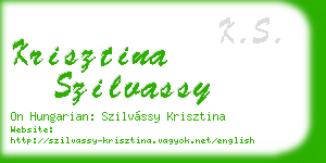 krisztina szilvassy business card